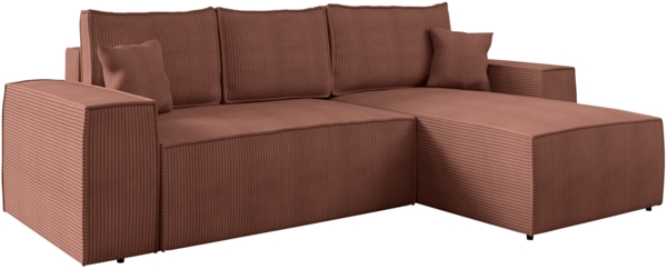 Ecksofa Magerio L Cord (Farbe: Poso 29, Seite: Rechts)