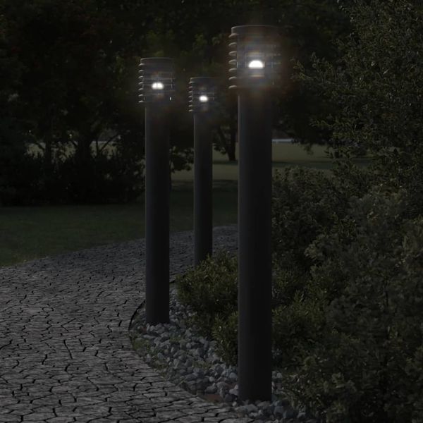 vidaXL Wegeleuchten 3 Stk. Schwarz 110 cm Edelstahl 4006364