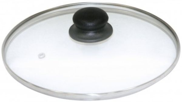 Universeller Topf- und Pfannendeckel aus Glas mit Edelstahlrand & Entlüftungsloch ø14 cm