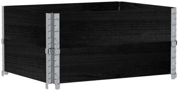 vidaXL Pflanzkasten Schwarz 80x60 cm Massivholz Kiefer 3295840