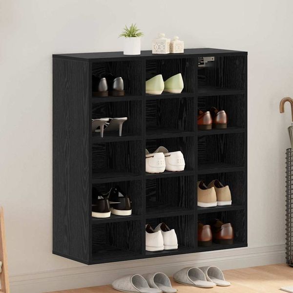 vidaXL Schuhschrank mit Regal Schwarz Eichen-Optik 77,5 x 30 x 83,5 cm 875217