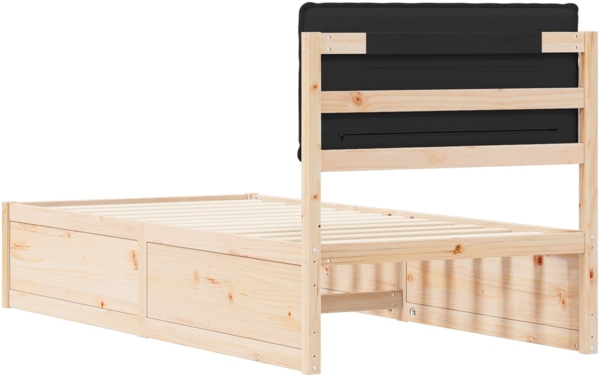 vidaXL Bettgestell mit gepolstertem Kopfteil Schwarz 90x200 cm 877586 Bild 6