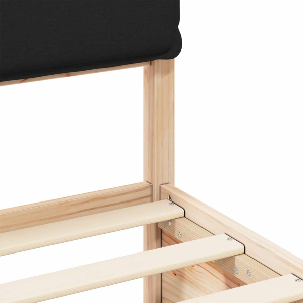 vidaXL Bettgestell mit gepolstertem Kopfteil Schwarz 90x200 cm 877586 Bild 7