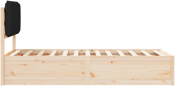 vidaXL Bettgestell mit gepolstertem Kopfteil Schwarz 90x200 cm 877586 Bild 5