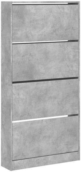 vidaXL Schuhschrank mit 4 Klappen Betongrau 80x21x163,5 cm 3214367 Bild 2