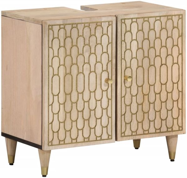 vidaXL Waschbeckenunterschrank 62x33x58 cm Massivholz Mango 358267