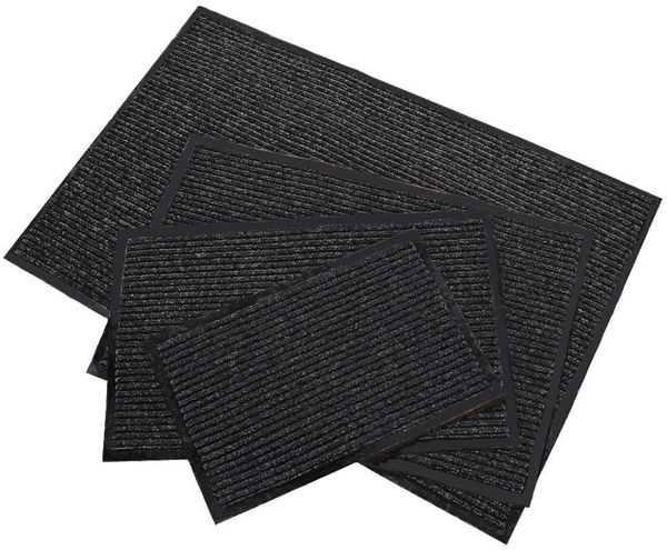 Spetebo Fußmatte Schmutzfangmatte in schwarz - 90 x 60 cm, rechteckig, Höhe: 10 mm, Türmatte für Innen und Außen