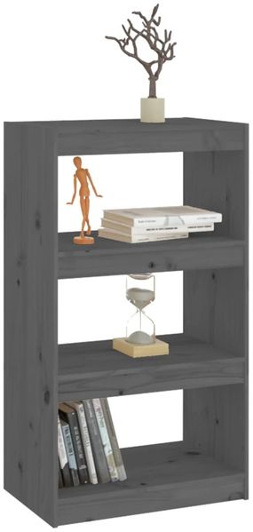 vidaXL Bücherregal/Raumteiler Grau 60x30x103,5 cm Massivholz Kiefer 808165 Bild 4