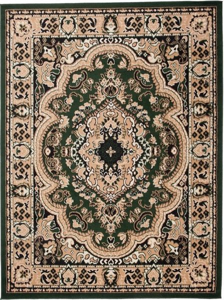 Mazovia Orientteppich Orientalisch Vintage Teppich Kurzflor Wohnzimmerteppich Grün, 80x150 cm, Fußbodenheizung