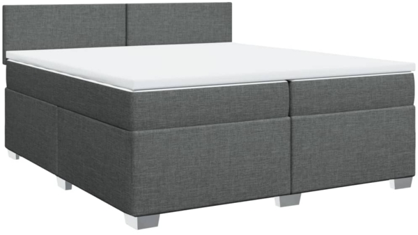 vidaXL Boxspringbett mit Matratze Dunkelgrau 200x200 cm Stoff 3285989
