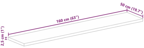 vidaXL Tischplatte 160x50x2,5 cm Rechteckig Massivholz Akazie 370923 Bild 8