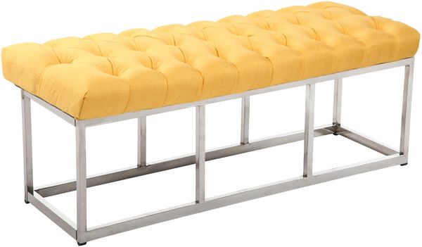 CLP Sitzbank Amun Stoff mit Edelstahlgestell,gelb 120 cm