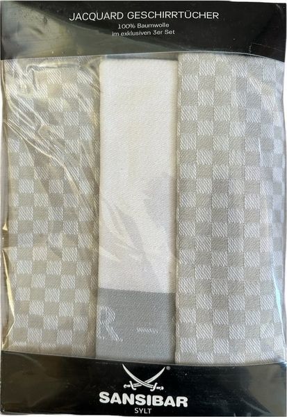 Sansibar Sylt Geschirrtuch Geschirrtücher-Set, 3-tlg, 50x70 cm, 100% Baumwolle, Premium Qualität, (Set, 3x Geschirrtuch, 50x70 cm, zwei verschiedene Designs), Jacquardgewebe, zwei verschiedene Motive