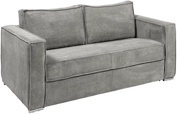 Vente-unique - LORETO Sofa SamtStoff Grau - B 223 cm95 cm x H 90 cm x L 195 cm Bild 2