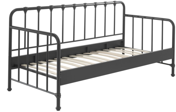 Metallbett Kay 97x206x110 Einzelbett Metall Schwarz matt