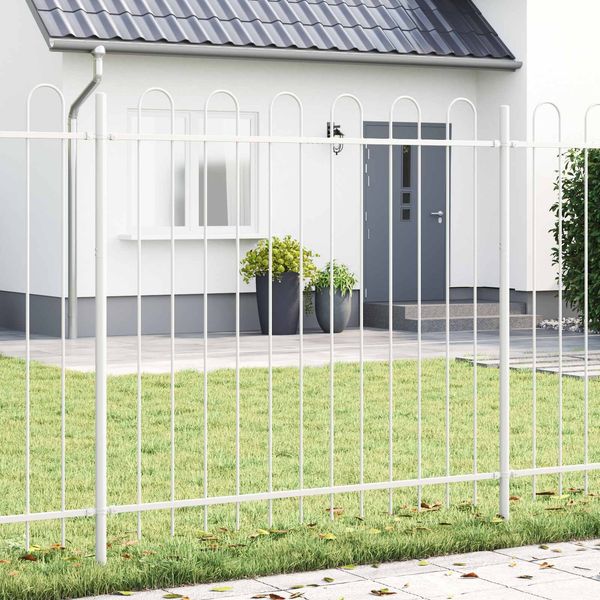 vidaXL Gartenzaun 4 pcs Weiß 6,8 x 1 m Pulverbeschichteter Stahl 3334085