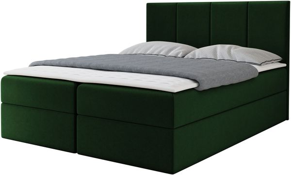 Boxspringbett Rebos, Grün, 180x200 cm