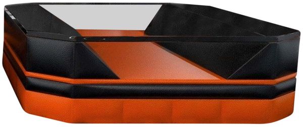 Couchtisch Turino - Büffelleder - schwarz-orange