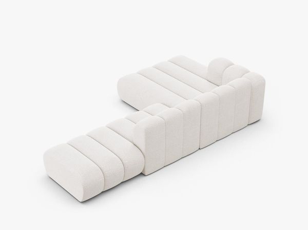 Micadoni Modulares Ecksofa offen Lupine 5-Sitzer Links Boucle Baloo Weiß Bild 4