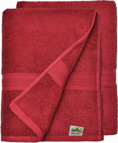 leevitex® Saunatuch Frottee XXL, (2-St), 80 x 200 cm, extra groß & saugfähig, Bordeaux/Weinrot