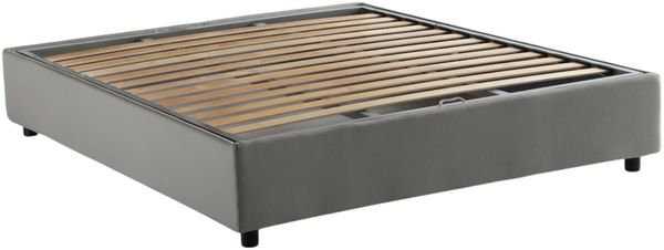 Dmora Apel Doppelbett, Bettkasten mit Stoffbezug, 100 % Made in Italy, Öffnung vorne, inklusive Matratze 160 x 190 cm, Grau Bild 5