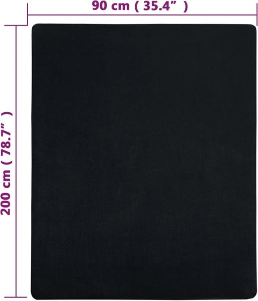 vidaXL Spannbettlaken Jersey Schwarz 90x200 cm Baumwolle 136210 Bild 5