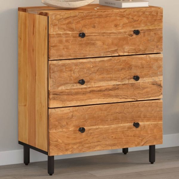 Beistellschrank, Büroschrank, Sideboard 60x33x75 cm Massivholz Akazie