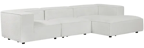 Vente-unique - RUZOLO Sofa SamtStoff Beige - B 169 cm x H 67 cm x L 313 cm