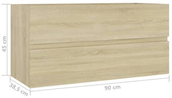 vidaXL Waschbeckenunterschrank Sonoma-Eiche 90x38,5x45cm Holzwerkstoff 804758 Bild 7