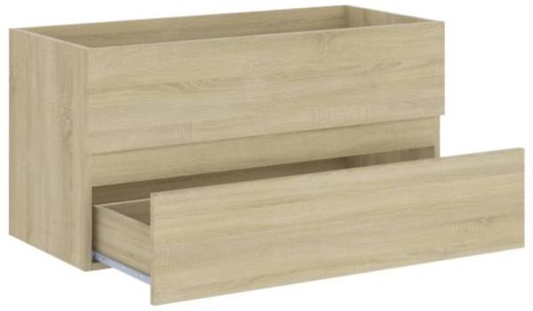 vidaXL Waschbeckenunterschrank Sonoma-Eiche 90x38,5x45cm Holzwerkstoff 804758 Bild 4