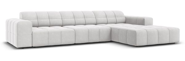 Micadoni Ecksofa Jennifer 4-Sitzer Rechts Samt Silber Bild 2