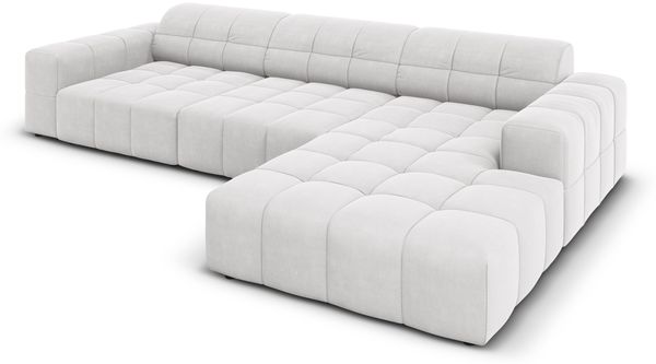 Micadoni Ecksofa Jennifer 4-Sitzer Rechts Samt Silber Bild 3