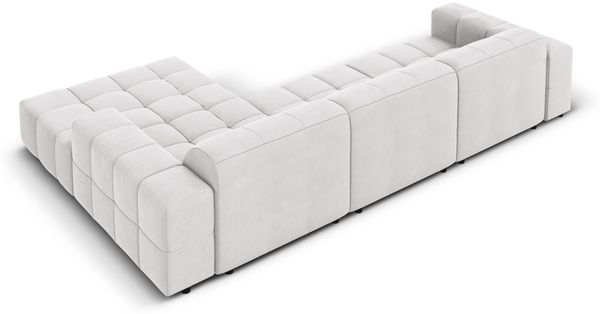 Micadoni Ecksofa Jennifer 4-Sitzer Rechts Samt Silber Bild 4