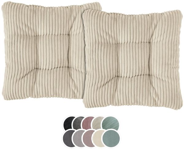 XDREAM Stuhlkissen Sitzkissen Set (2er & 4er) für Stühle und Bänke, robuste Polsterauflage für indoor und outdoor, 38x38x6 cm