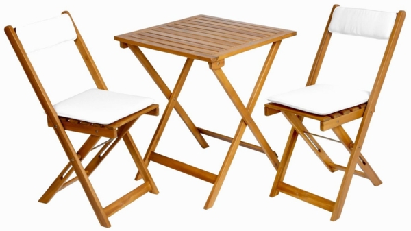 Balkon-Set 3-tlg. Sitzgarnitur Gartenmöbel Balkonmöbel Klapptisch Klappstühle