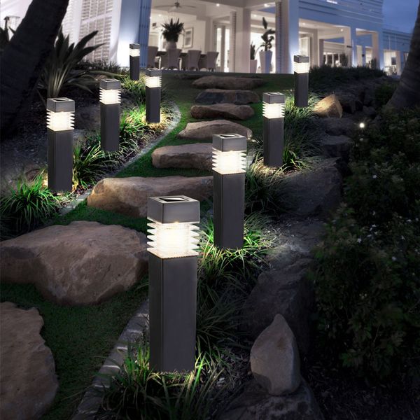 LED Solarlampen, IP44, grau, H 38,5cm, 8er Set