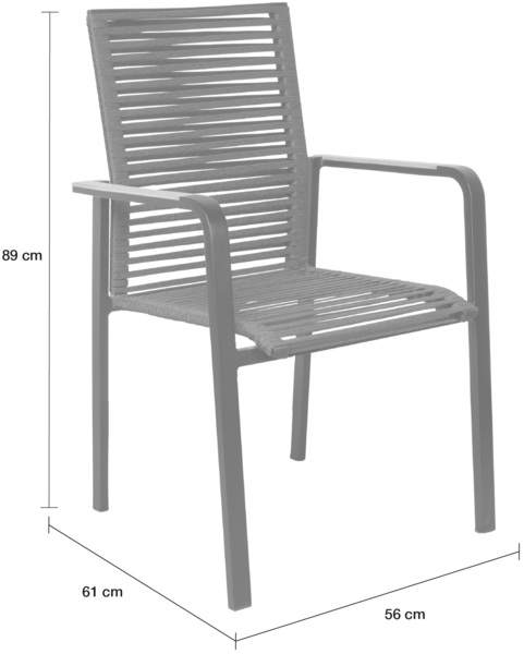 LC Garden »Toronto« Stapelstuhl Rope schwarz mit