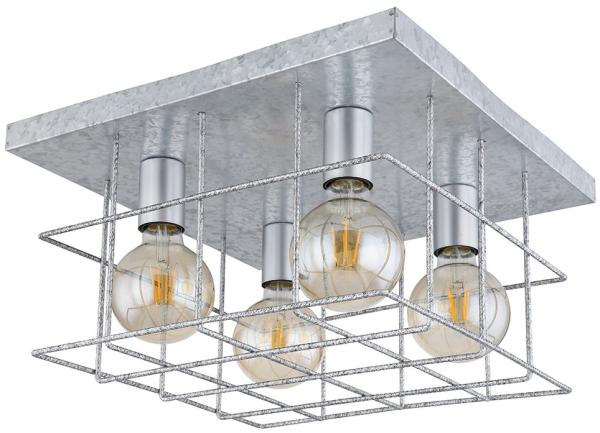 Deckenlampe, Metallgitter, Zink, 4 Flammig, E27, L 40 cm