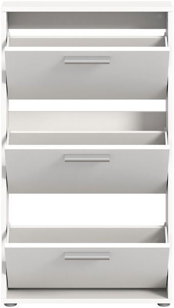 Carryhome 'SAM' Schuhkipper mit 3 Klappen, Holznachbildung weiß, 59 x 103 x 17 cm, Platz für 9 Paar Schuhe Bild 5