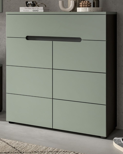 Schuhkommode Cooper in salbei und grau 80 cm