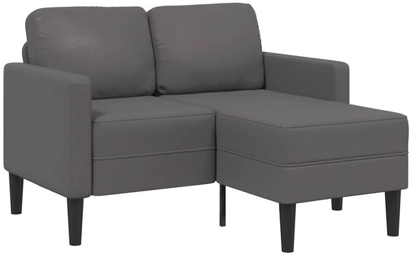 vidaXL 2-Sitzer-Sofa mit Chaiselongue L-Form Grau 125 cm Kunstleder 4107085