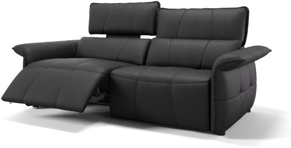 Sofanella Dreisitzer ADRIA Ledercouch Echtleder Sofa in Schwarz