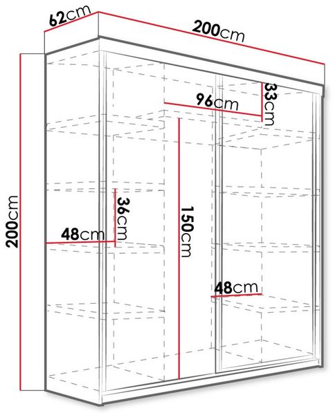 Kleiderschrank Toplo 25/200, mit RGB LED Beleuchtung, Farbe: Sonoma Eiche Bild 4