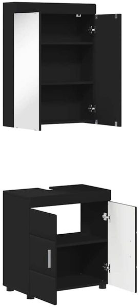 vidaXL Badezimmermöbel-Set TULUM 2 pcs Schwarz 60 x 34 x 63 cm 3398015 Bild 5