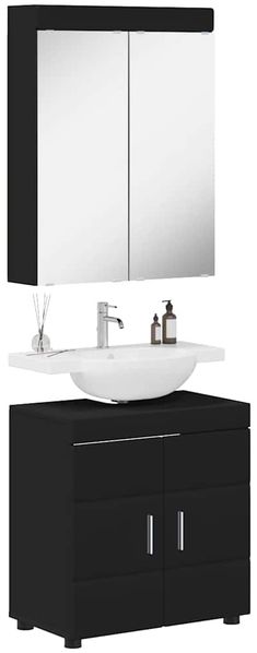 vidaXL Badezimmermöbel-Set TULUM 2 pcs Schwarz 60 x 34 x 63 cm 3398015 Bild 3
