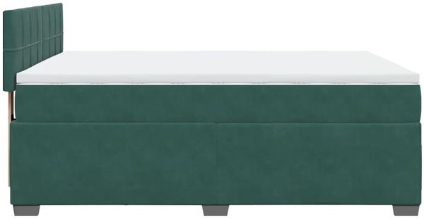 vidaXL Boxspringbett mit Matratze Dunkelgrün 140x190 cm Samt 3286309 Bild 9