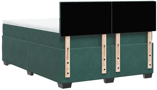 vidaXL Boxspringbett mit Matratze Dunkelgrün 140x190 cm Samt 3286309 Bild 10