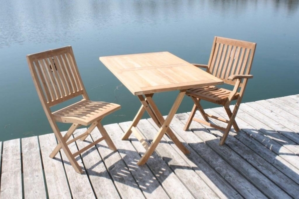 Gartentisch Klapptisch Paris in premium Teak 100 x 70 cm Bild 3