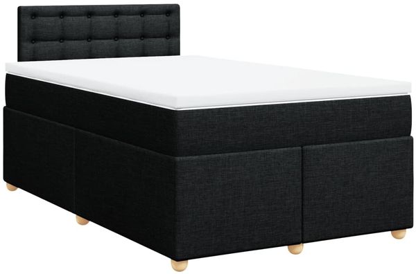 vidaXL Boxspringbett mit Matratze Schwarz 120x200 cm Stoff 3288963 Bild 3