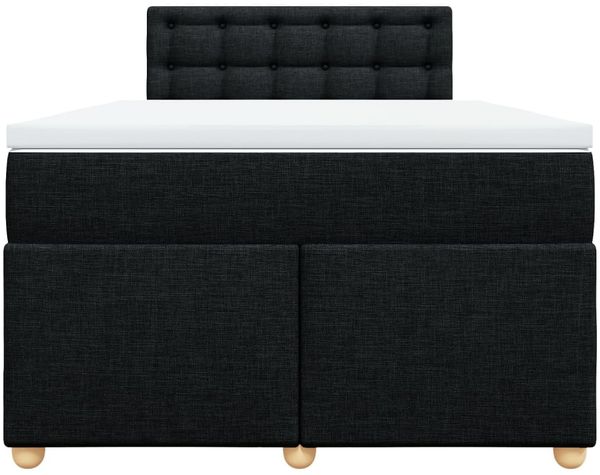 vidaXL Boxspringbett mit Matratze Schwarz 120x200 cm Stoff 3288963 Bild 6